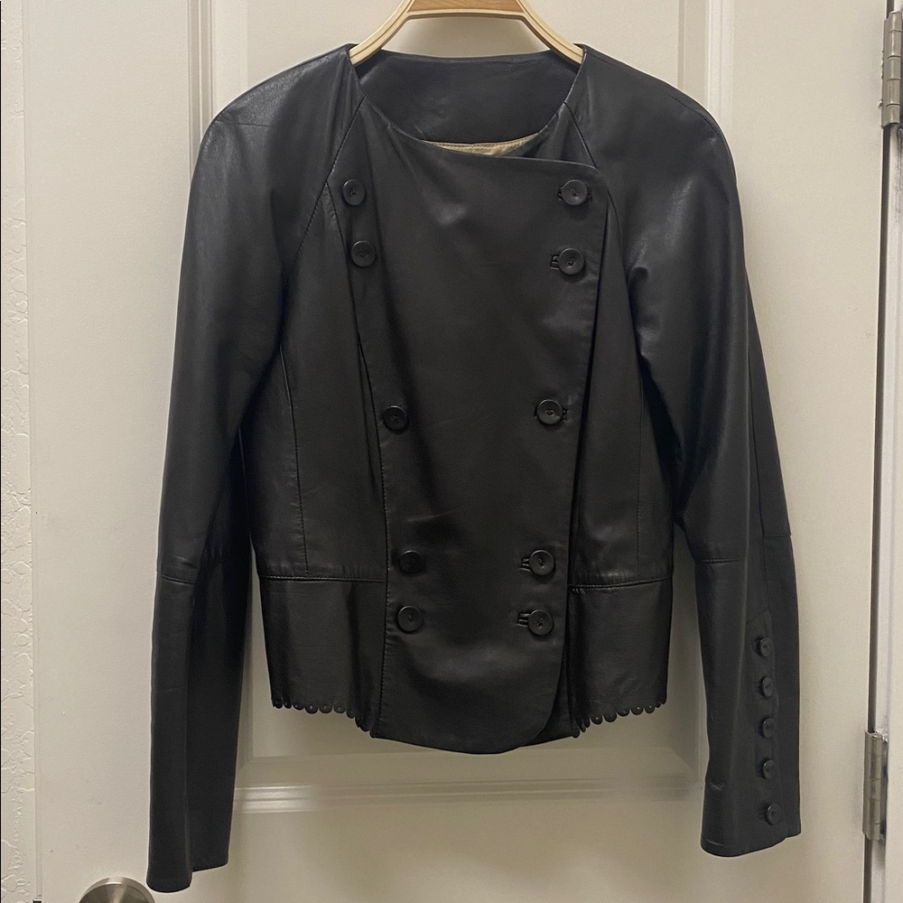 Hoss Intropia womens  leather jacket US Size Small - Picture 3 of 7